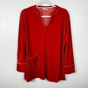 Soft Surroundings Dark Orange Velvet Popover Velvet Tunic Size Petite Large